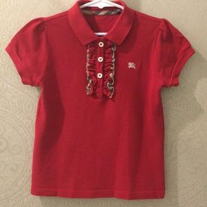 Burberry red polo 3T